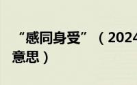 “感同身受”（2024年10月08日感同身受的意思）